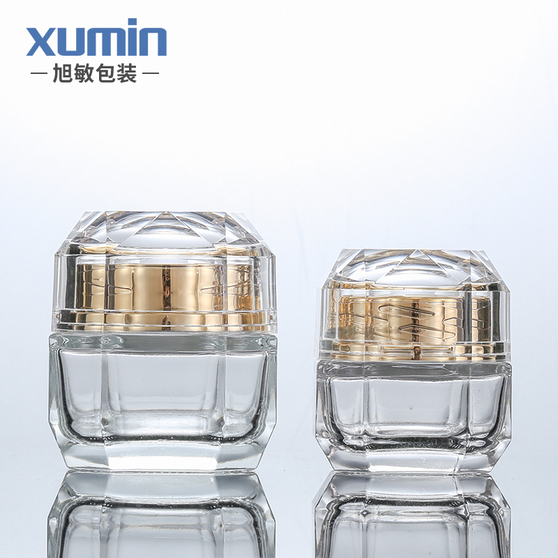 wholesale cosmetic glass face cream jars 50g cosmetic glass jar with lids