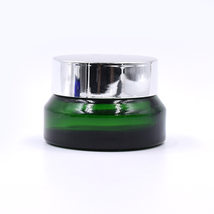 wholesale cosmetic green glass container skincare eye cream lotion glass jar