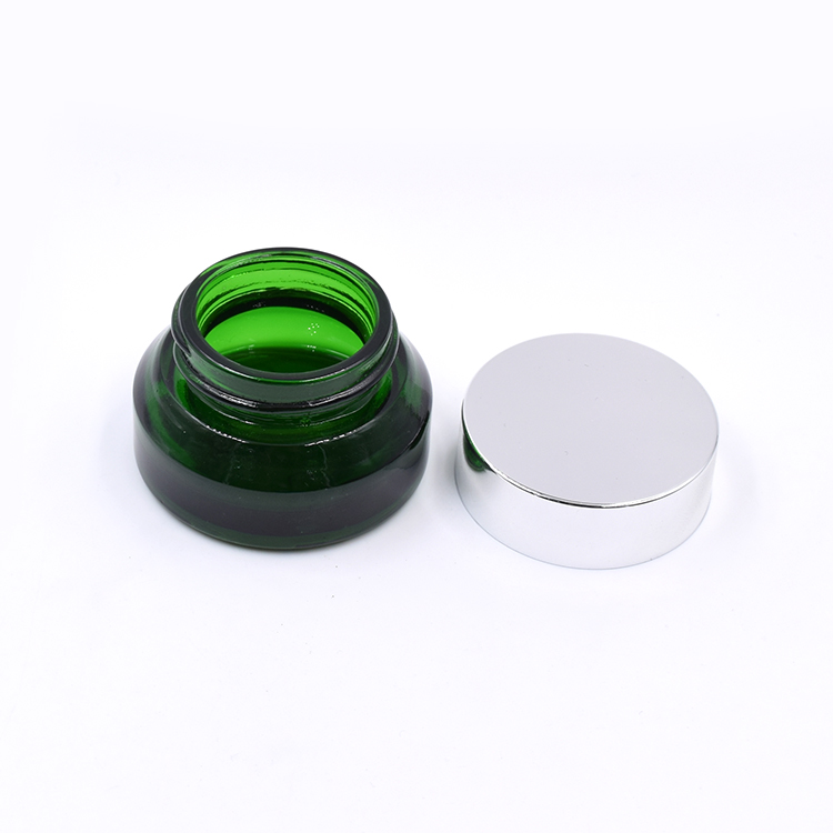wholesale cosmetic green glass container skincare eye cream lotion glass jar