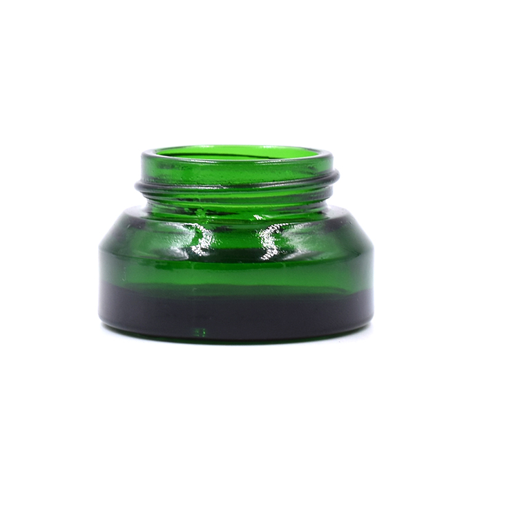 wholesale cosmetic green glass container skincare eye cream lotion glass jar