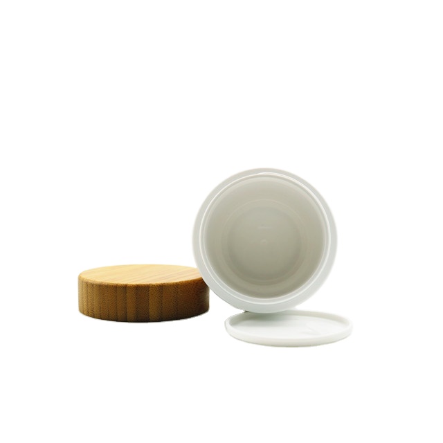 wholesale cosmetic jars empty bamboo lid 1oz 2oz 4oz 6oz 8oz