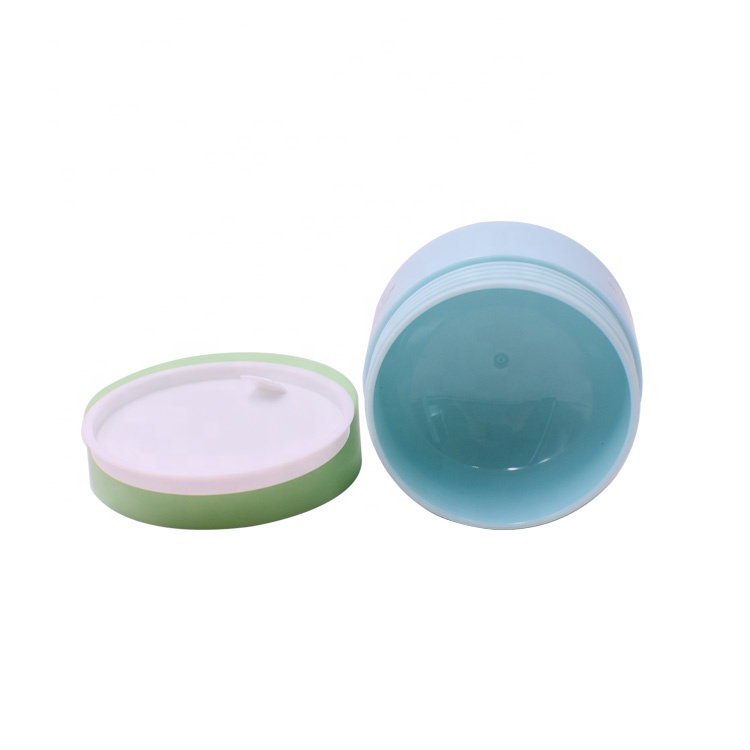 wholesale cosmetic package customized double wall 50g green pp face cream jar packaging