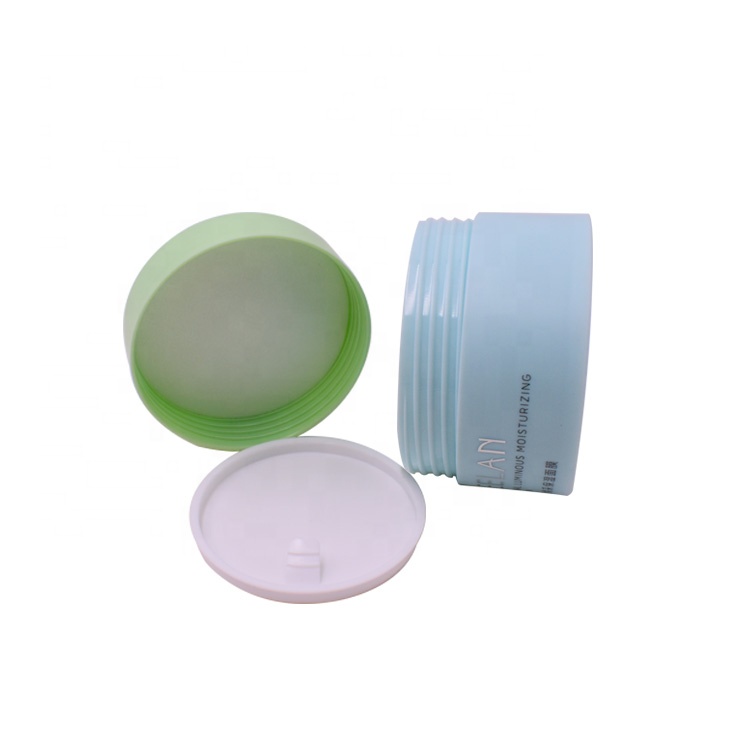 wholesale cosmetic package customized double wall 50g green pp face cream jar packaging