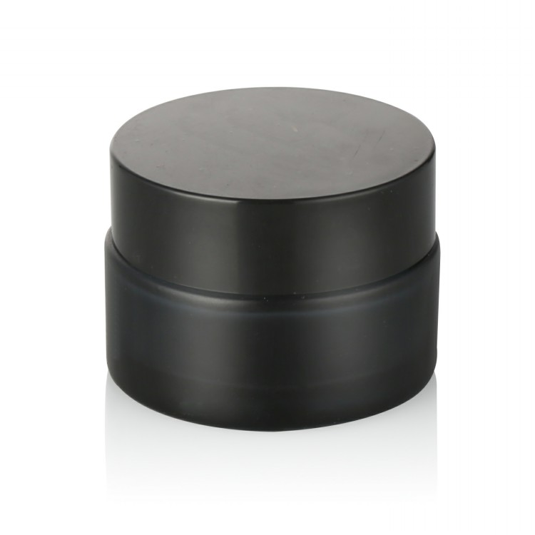 wholesale cosmetic packaging luxury 50g empty black glass cosmetic jar