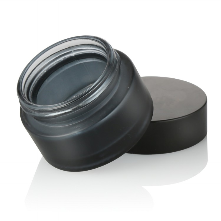 wholesale cosmetic packaging luxury 50g empty black glass cosmetic jar