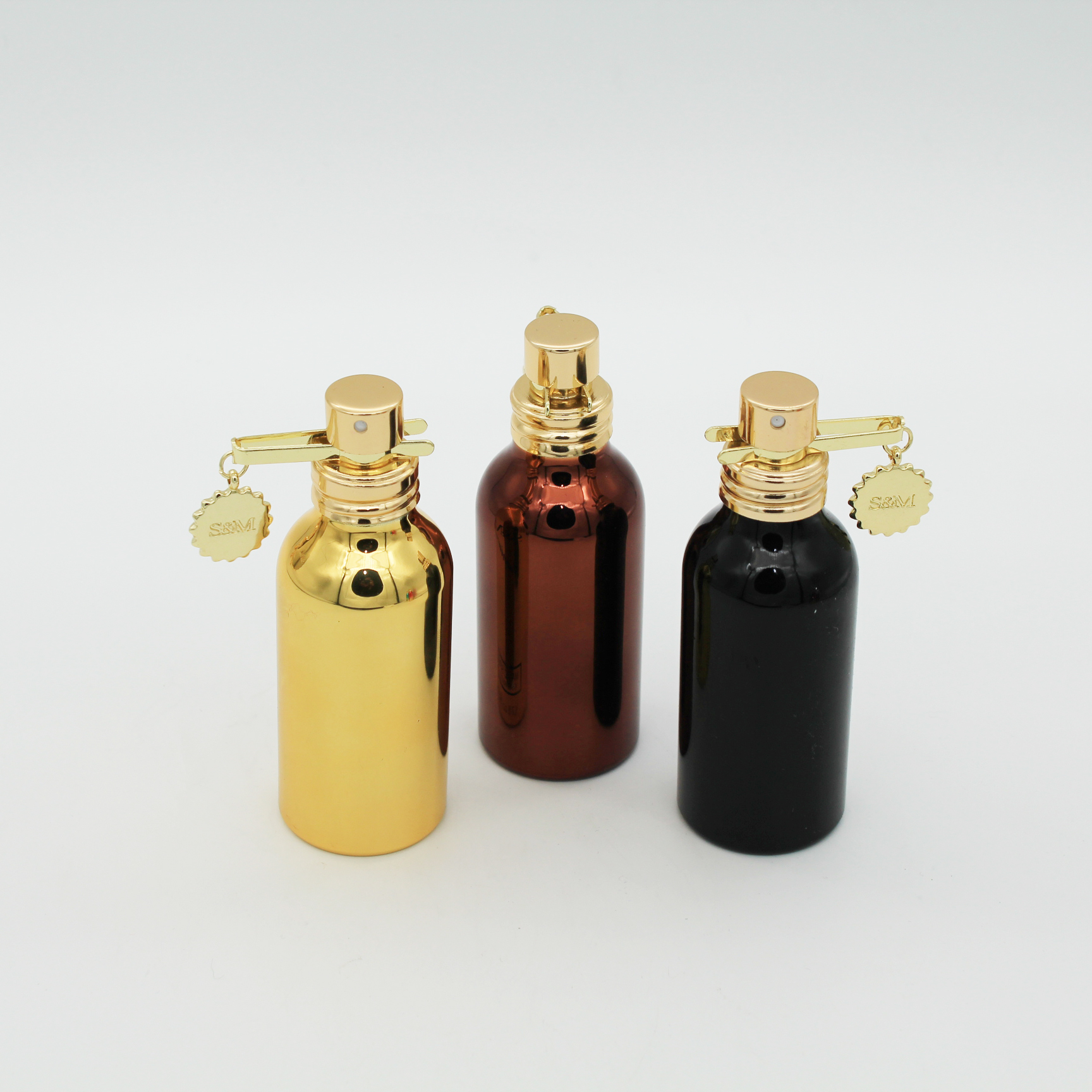 wholesale cosmetic packaging multi color 100ml spray aluminium perfume bottle