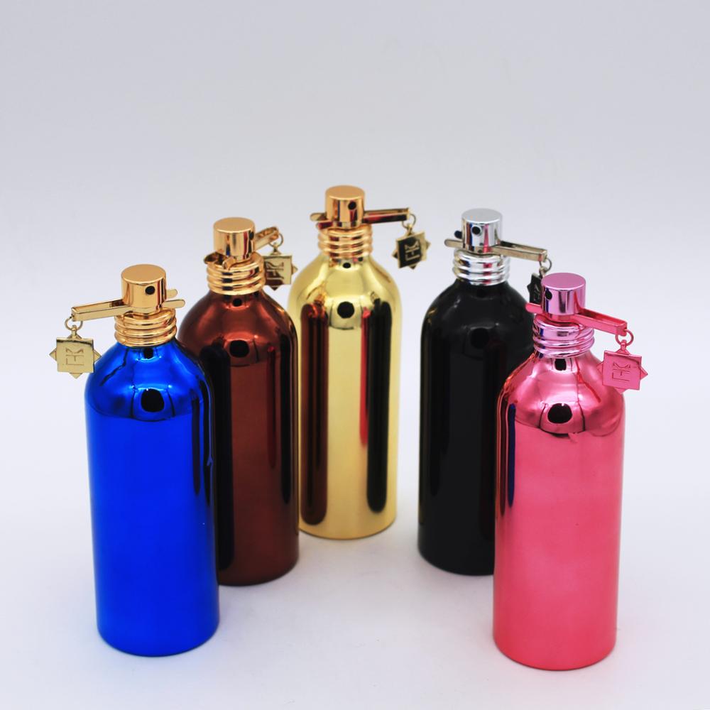 wholesale cosmetic packaging multi color 100ml spray aluminium perfume bottle