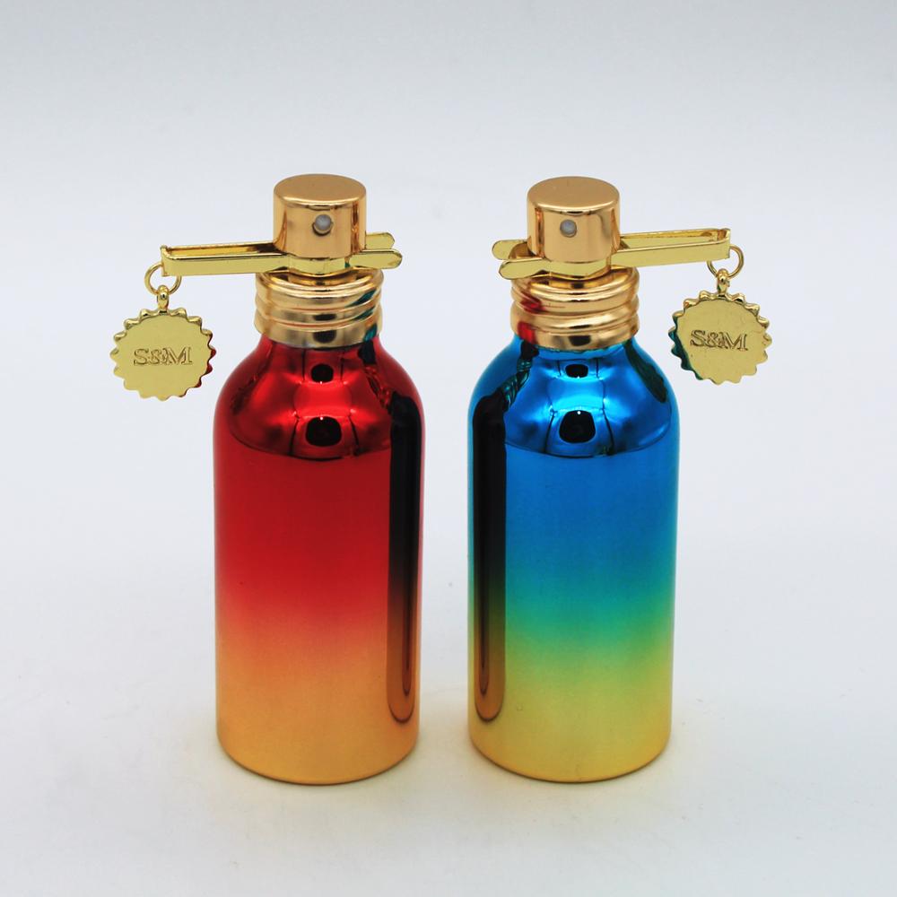 wholesale cosmetic packaging multi color 100ml spray aluminium perfume bottle
