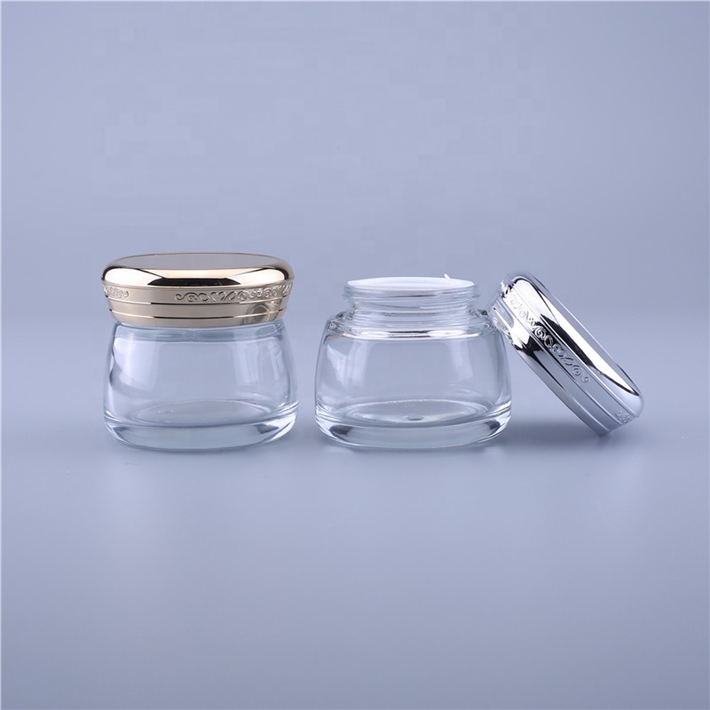 wholesale cosmetic packing jars 100g body scrub packaging new style glass jar GJ100K