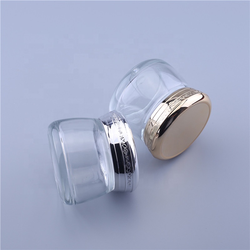 wholesale cosmetic packing jars 100g body scrub packaging new style glass jar GJ100K