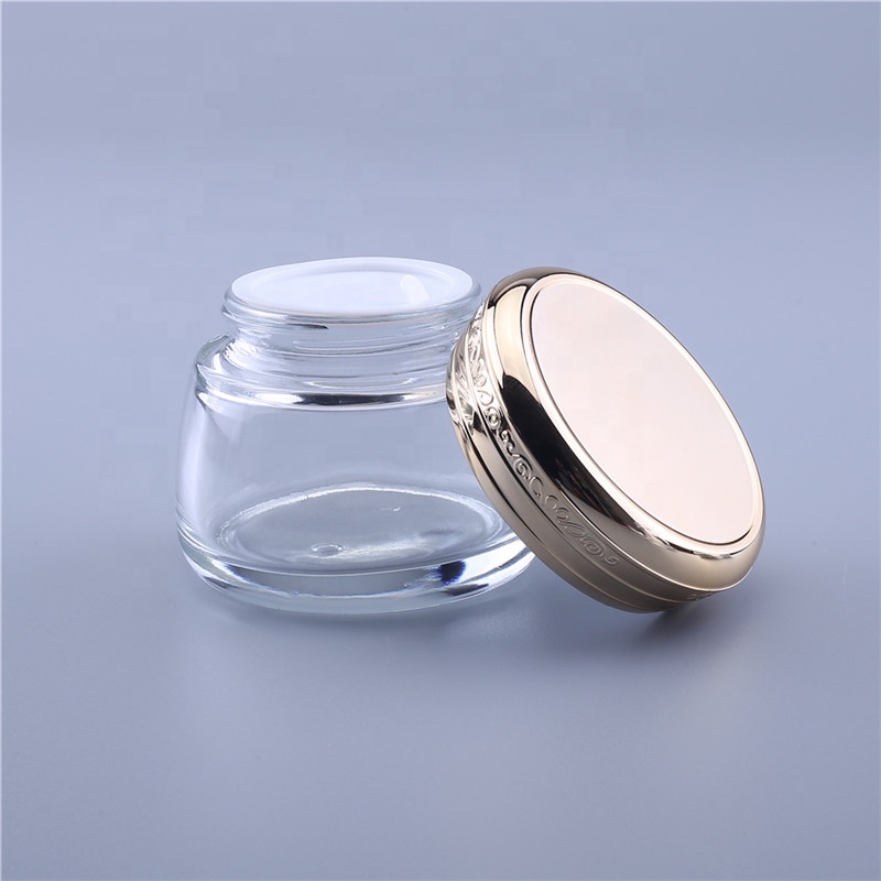wholesale cosmetic packing jars 100g body scrub packaging new style glass jar GJ100K