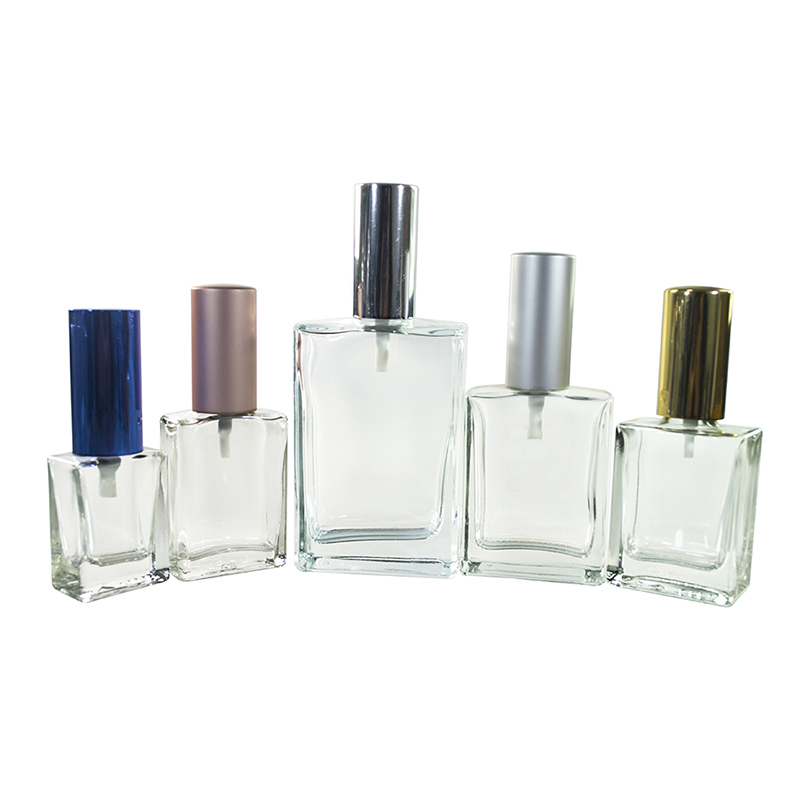 wholesale cosmetics 30ml 50ml 100ml rectangle glass perfume spray bottles