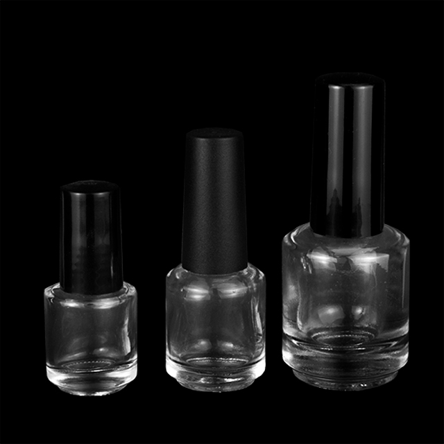 wholesale custom 10Ml 12Ml 15Ml Custom Unique Clear Empty Nail Polish Bottle With Cap and brush spray color printed logo