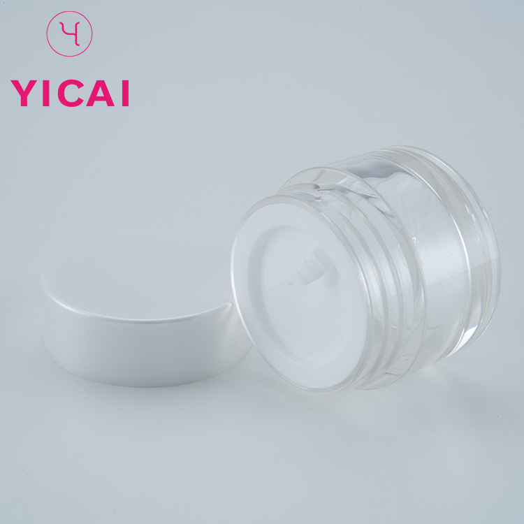 wholesale custom 15ml 30ml 50ml acrylic bamboo empty loose powder jar with sifter for sale