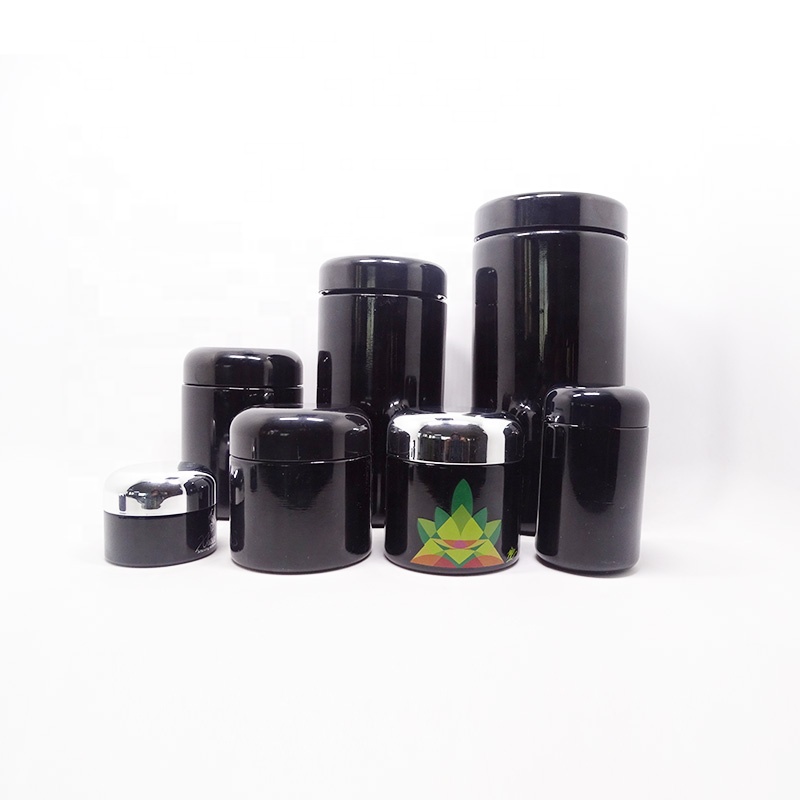 wholesale  custom 250g empty dark violet cosmetic uv face cream glass jars for skincare packaging