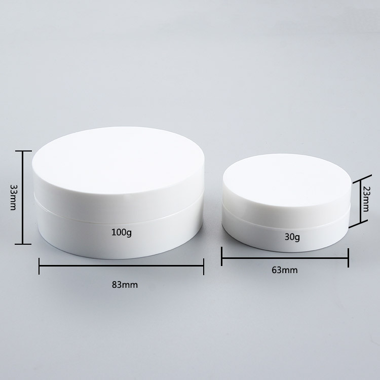 wholesale custom 30ml 100ml PP white round flat cosmetic jars suppliers for packaging