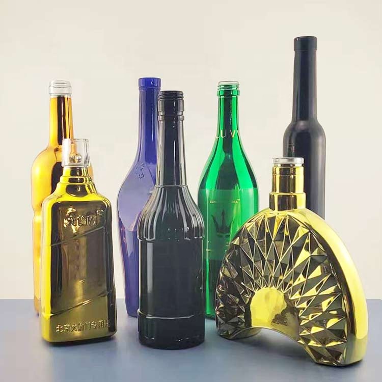 wholesale custom 500ml 700ml 75cl frosted luxury round empty clear vodka whiskey liquor spirit alcohol shape glass bottles 750ml