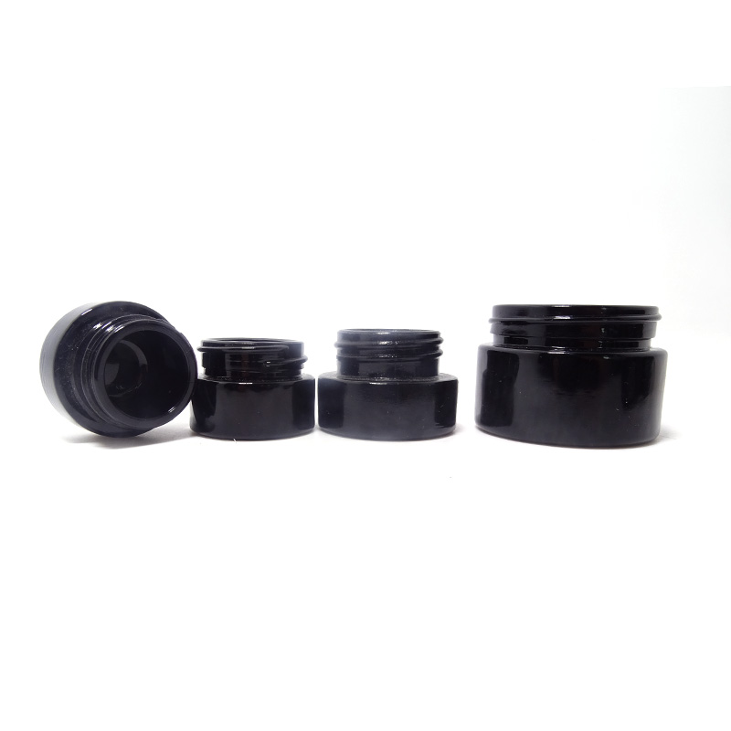 wholesale custom 5ml 10ml cosmetic packaging dark violet glass blush jars for eye cream serum
