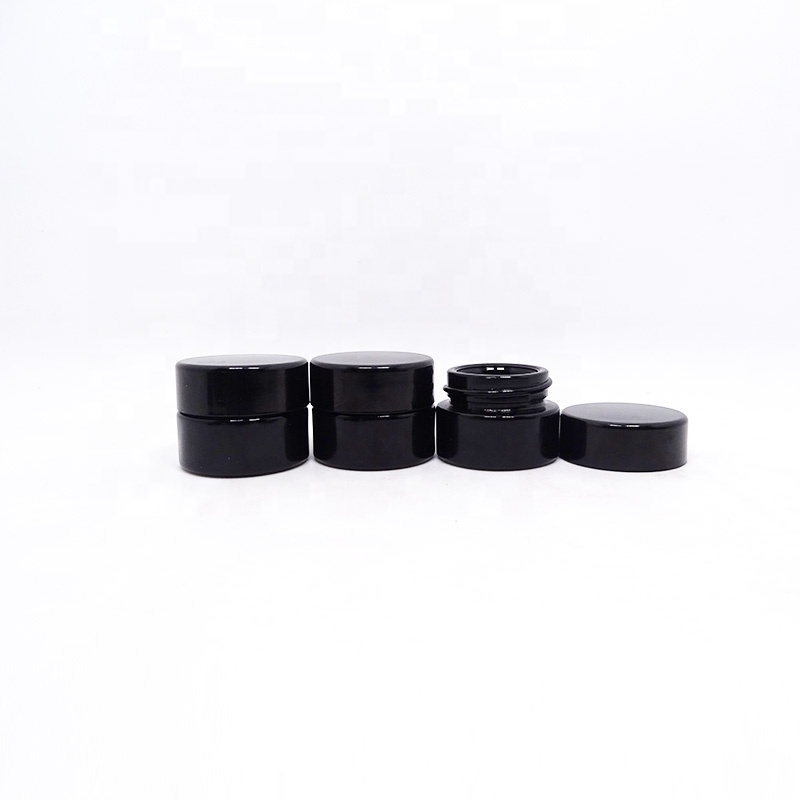 wholesale custom 5ml 10ml cosmetic packaging dark violet glass blush jars for eye cream serum