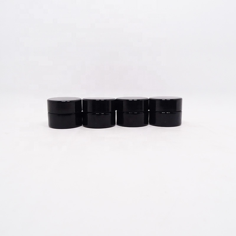 wholesale custom 5ml 10ml cosmetic packaging dark violet glass blush jars for eye cream serum