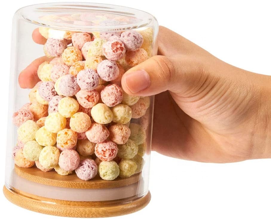 wholesale custom Food Storage Container Set mason jar with Bamboo Lids