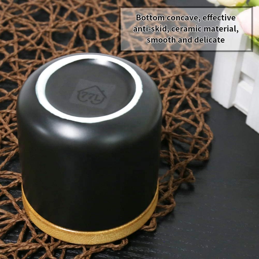 wholesale custom High quality Black Food Storage Canister jars with wooden lids