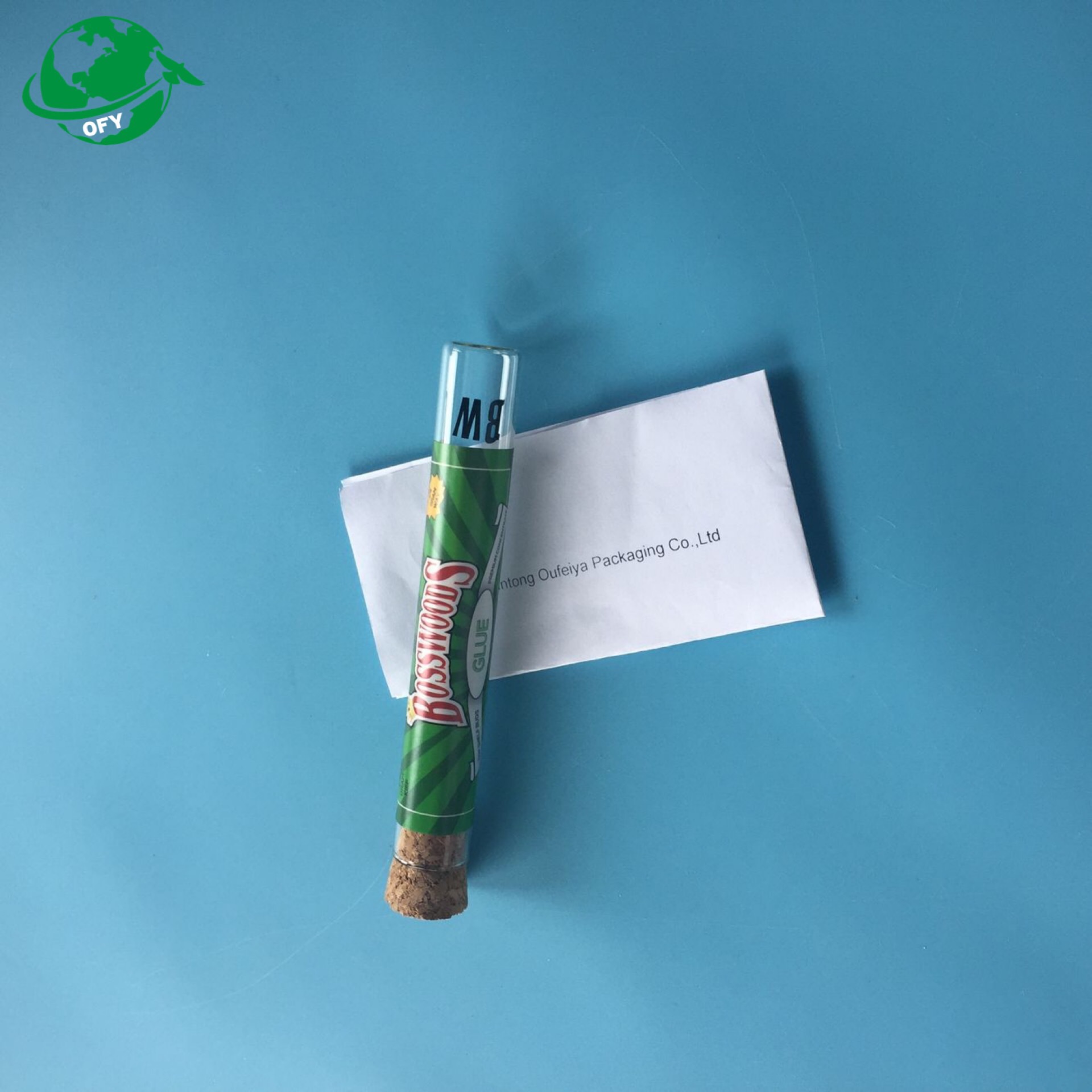 wholesale custom OEM glass pre roll tube with cork lid