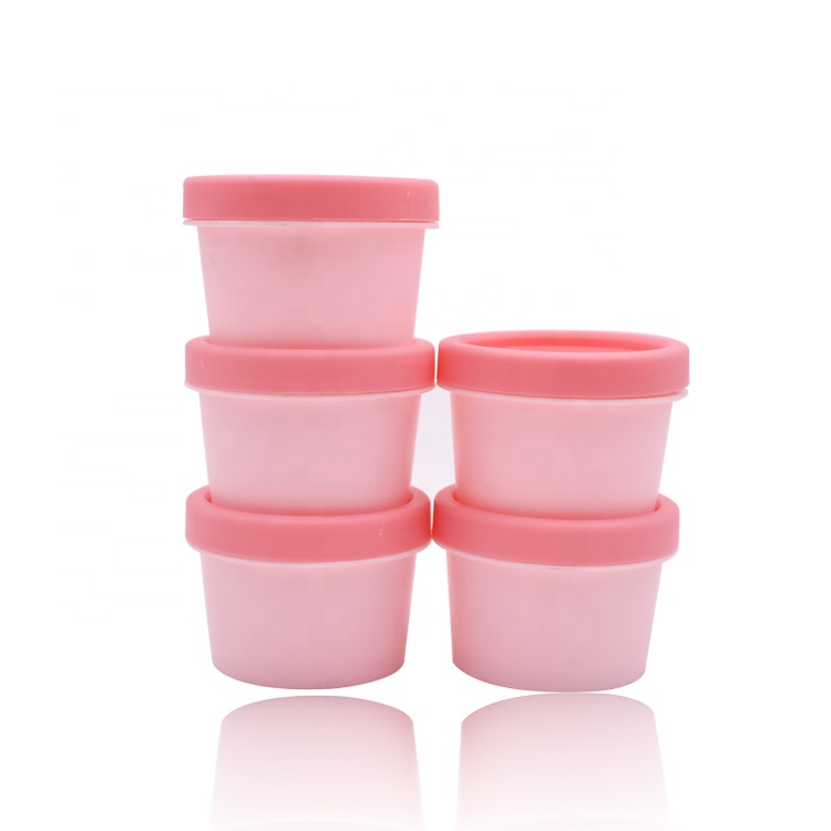 wholesale custom color cosmetic package airtight beauty 50g pink plastic pp jar for ice cream