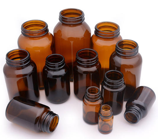 wholesale custom customzied made white clear amber medicine chemicals bottle pharmaceutical glass bottles