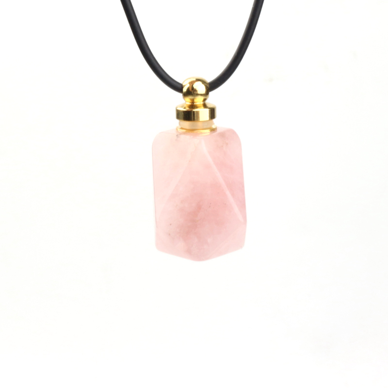 wholesale custom design natural rock crystal stone hand carved empty perfume bottle Oil Bottles