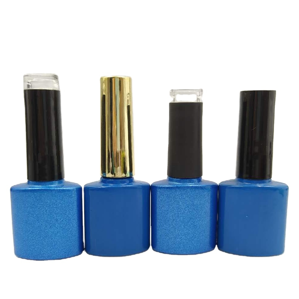 wholesale custom design pink color 8ml empty uv gel nail polish bottle with brush