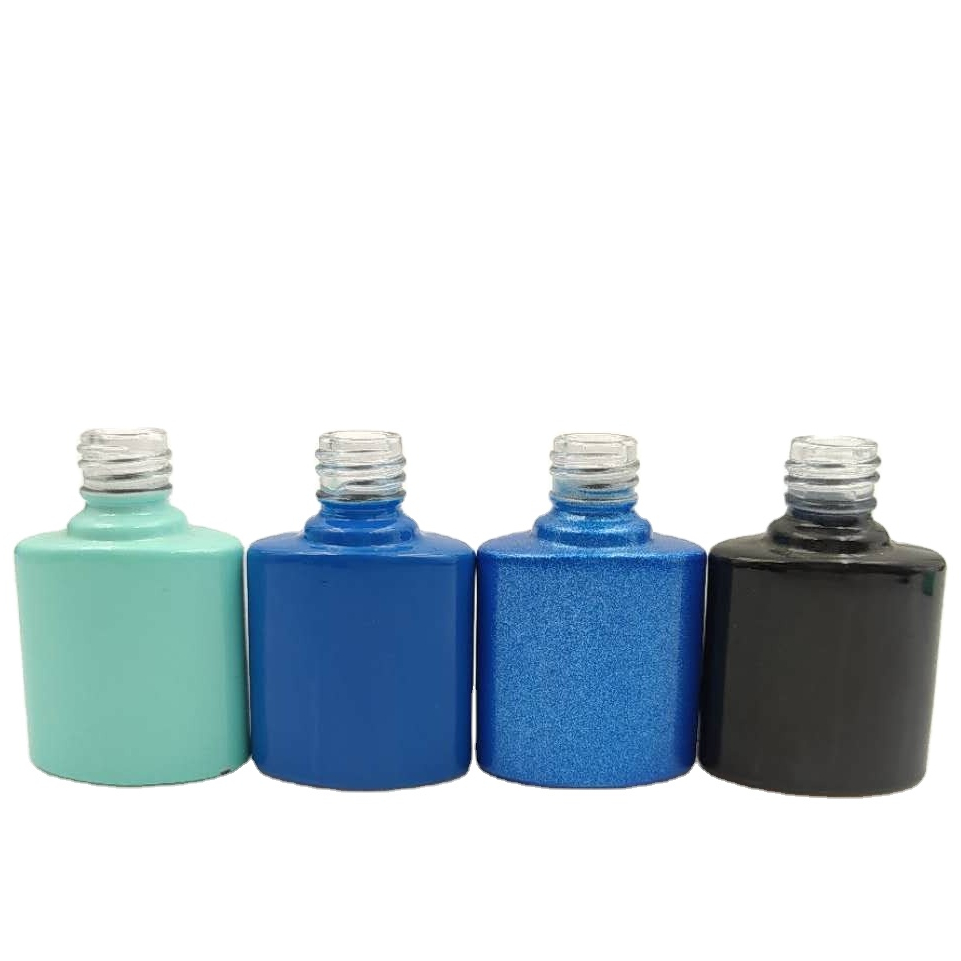 wholesale custom design pink color 8ml empty uv gel nail polish bottle with brush