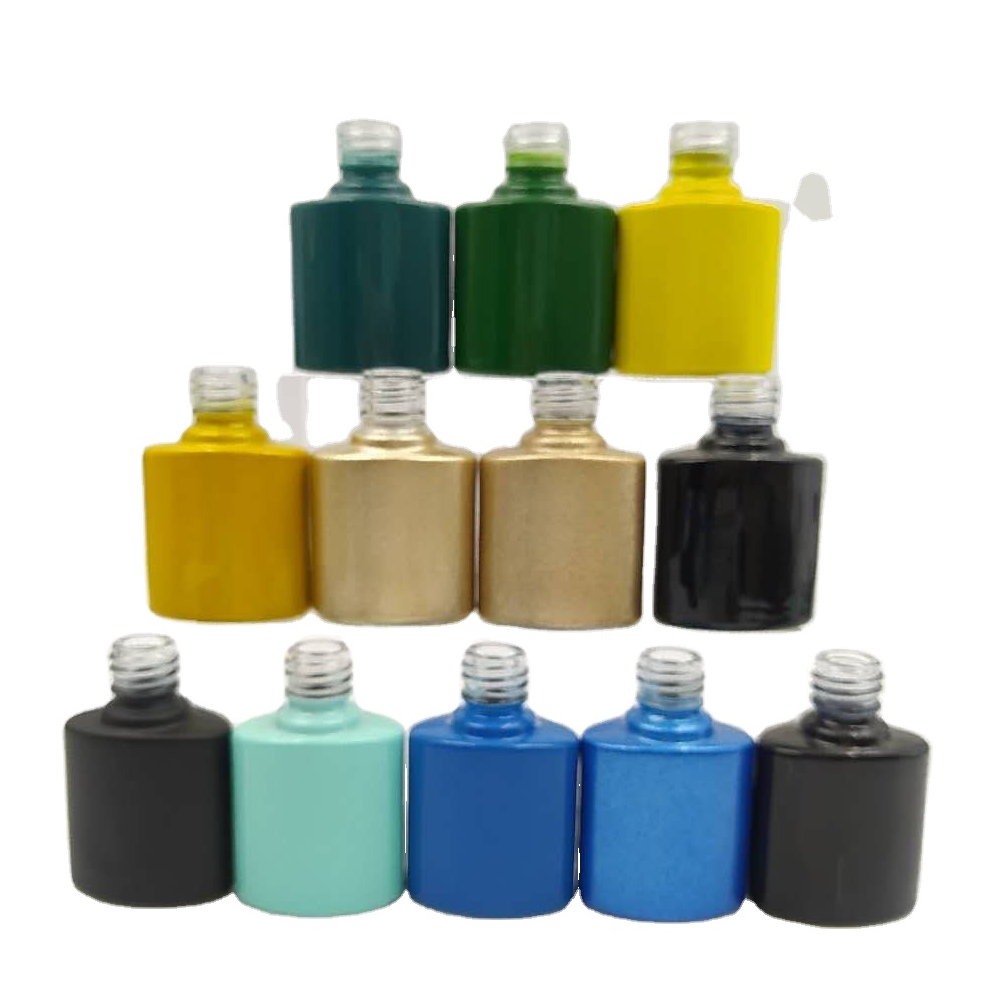 wholesale custom design pink color 8ml empty uv gel nail polish bottle with brush