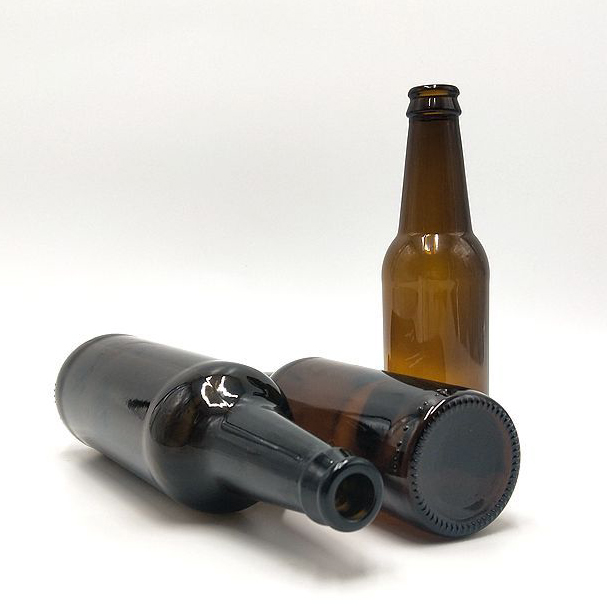 wholesale custom high quality amber glass beer bottles