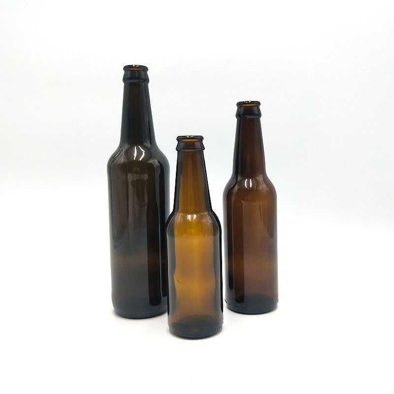 wholesale custom high quality amber glass beer bottles