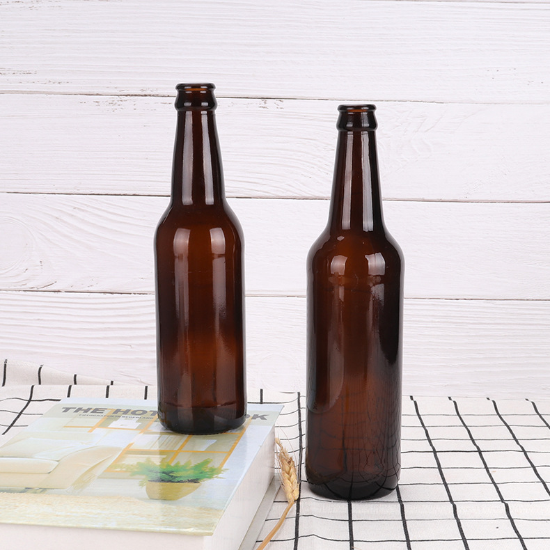 wholesale custom high quality amber glass beer bottles