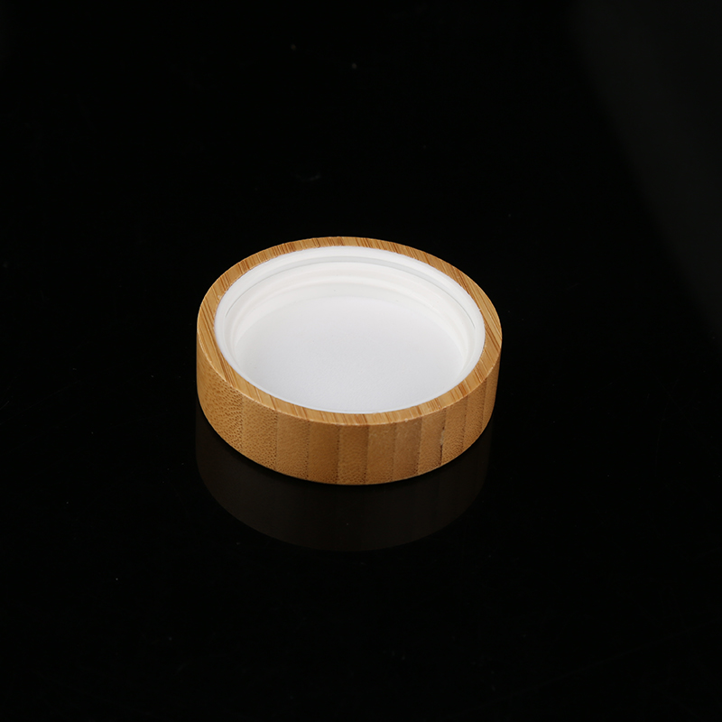 wholesale custom logo 15g frosted clear glass cosmetic jar with bamboo lids for cream