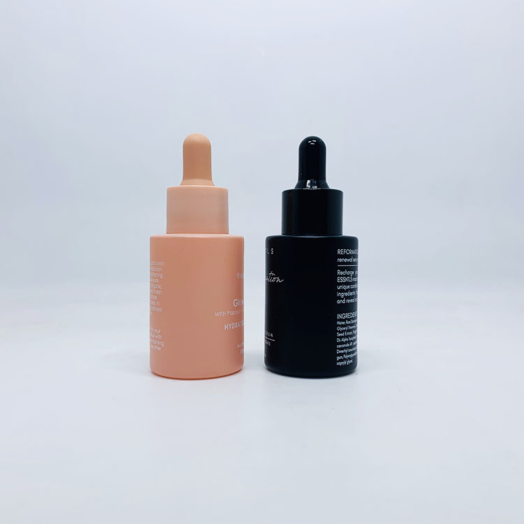 wholesale custom logo pastel color pink blue purple skin care serum bottle 30ml glass dropper bottle