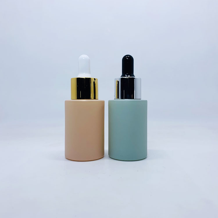 wholesale custom logo pastel color pink blue purple skin care serum bottle 30ml glass dropper bottle