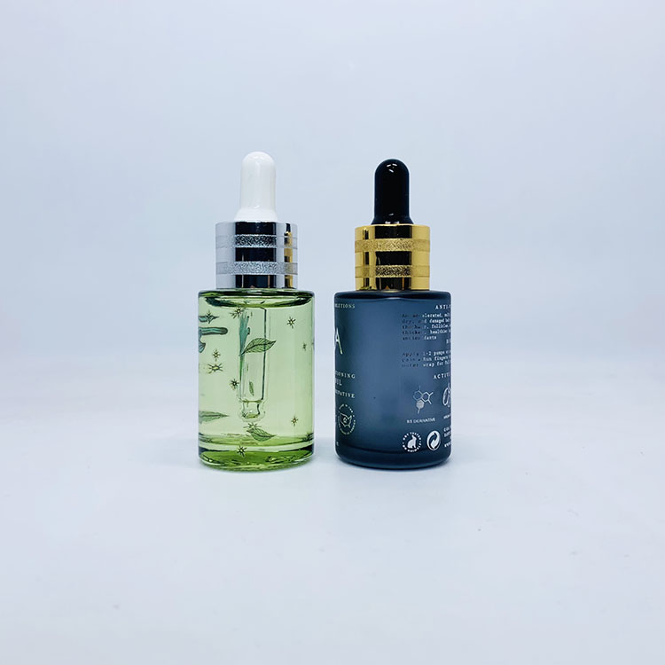wholesale custom logo pastel color pink blue purple skin care serum bottle 30ml glass dropper bottle
