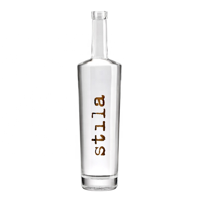 wholesale custom  matte black  glass bottle 500ml 700ml 750ml 1000ml   bottle whiskey liquor vodka  wine  bottle