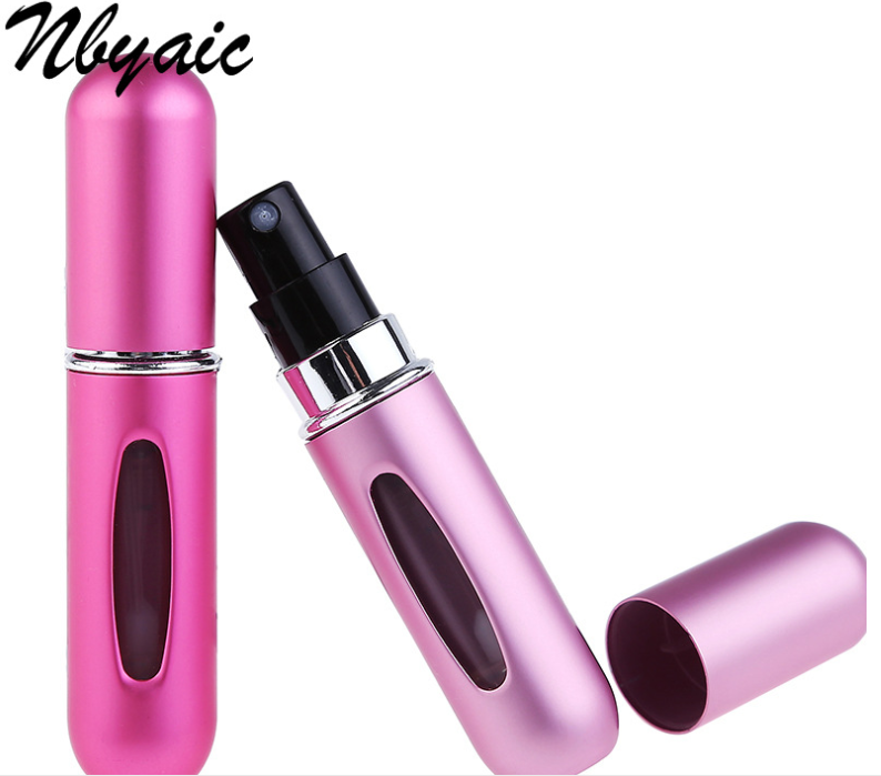 wholesale custom mini refillable decorative luxury travel pocket brand name aluminium 5ml atomizer perfume bottle