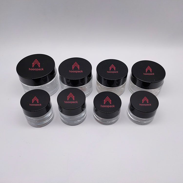 wholesale custom printed made cosmetic cream jar glass with acrylic cap