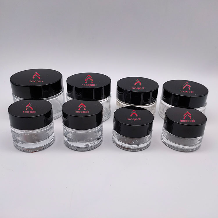wholesale custom printed made cosmetic cream jar glass with acrylic cap
