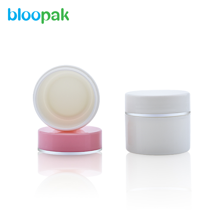 wholesale customized 50g pp cosmetic cream jar packaging pink cosmetics plastic jar