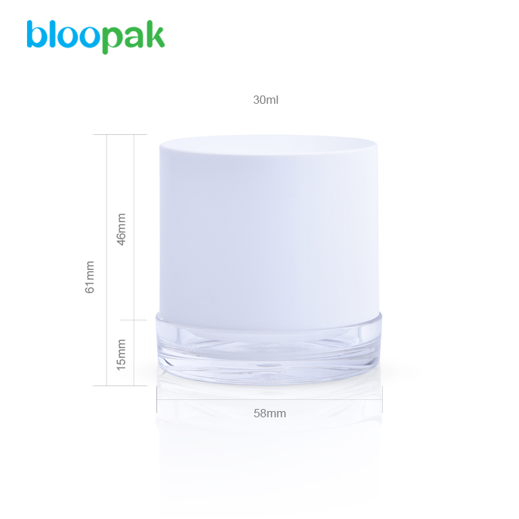 wholesale customized colors ABS lid with acrylic cosmetic cream jar 15ml 30ml 50ml jar