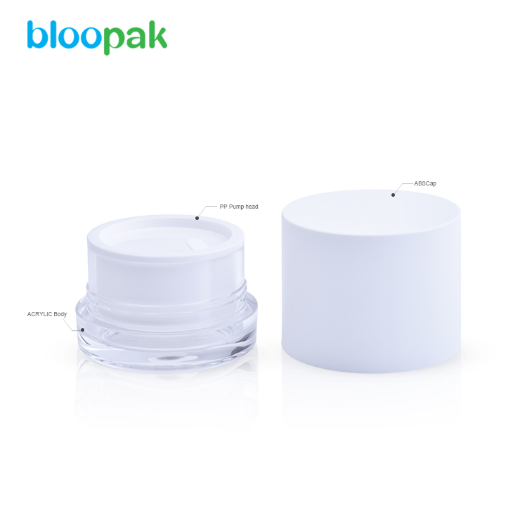 wholesale customized colors ABS lid with acrylic cosmetic cream jar 15ml 30ml 50ml jar