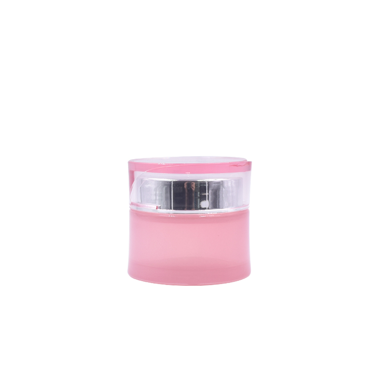 wholesale customized pink glass container skincare eye cream lotion glass jar
