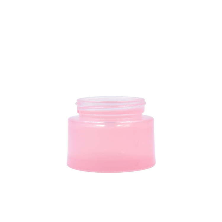 wholesale customized pink glass container skincare eye cream lotion glass jar