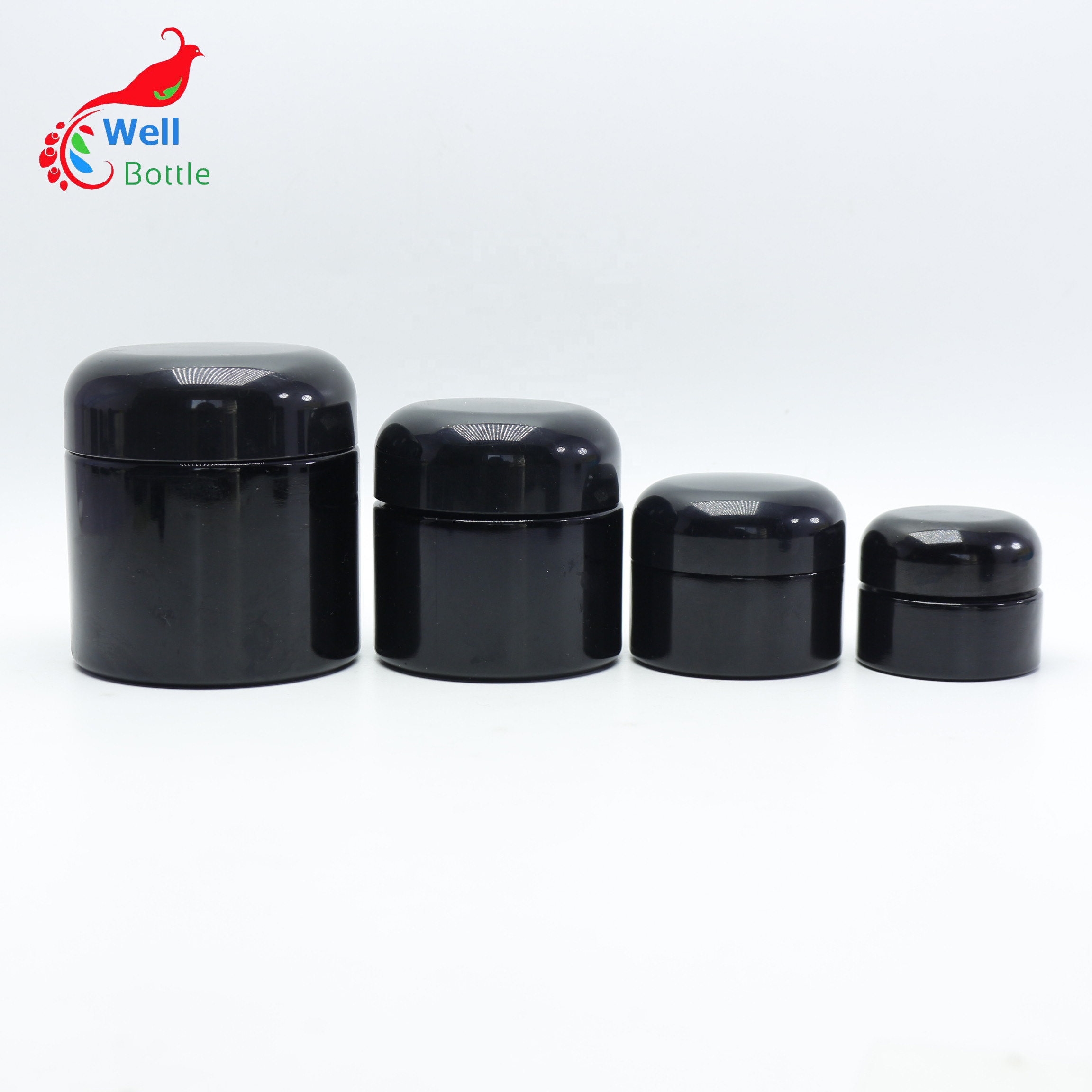 wholesale dark violet black hemp container round concentrate glass jar VJ-27S